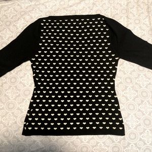 Banned Apparel UK boat neck 3/4 sleeve heart sweater